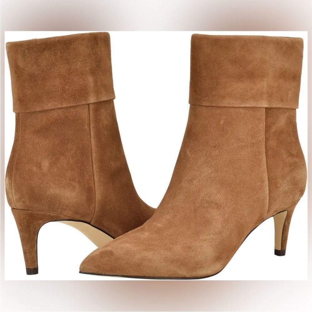 Calvin Klein Genteel Light Brown Suede Ankle Booties Boots 9